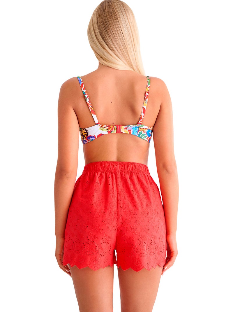 Short de plage panama Rouge - Kiabi