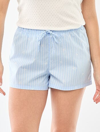 Short de pyjama en popeline