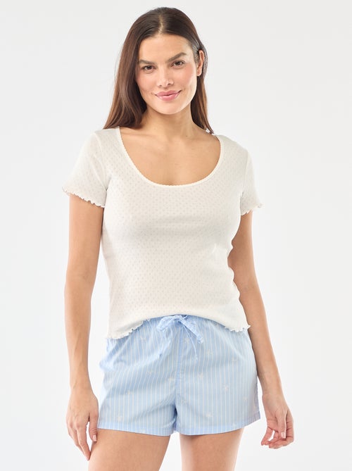 Short de pyjama en popeline - Kiabi