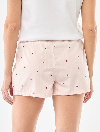 Short de pyjama en popeline