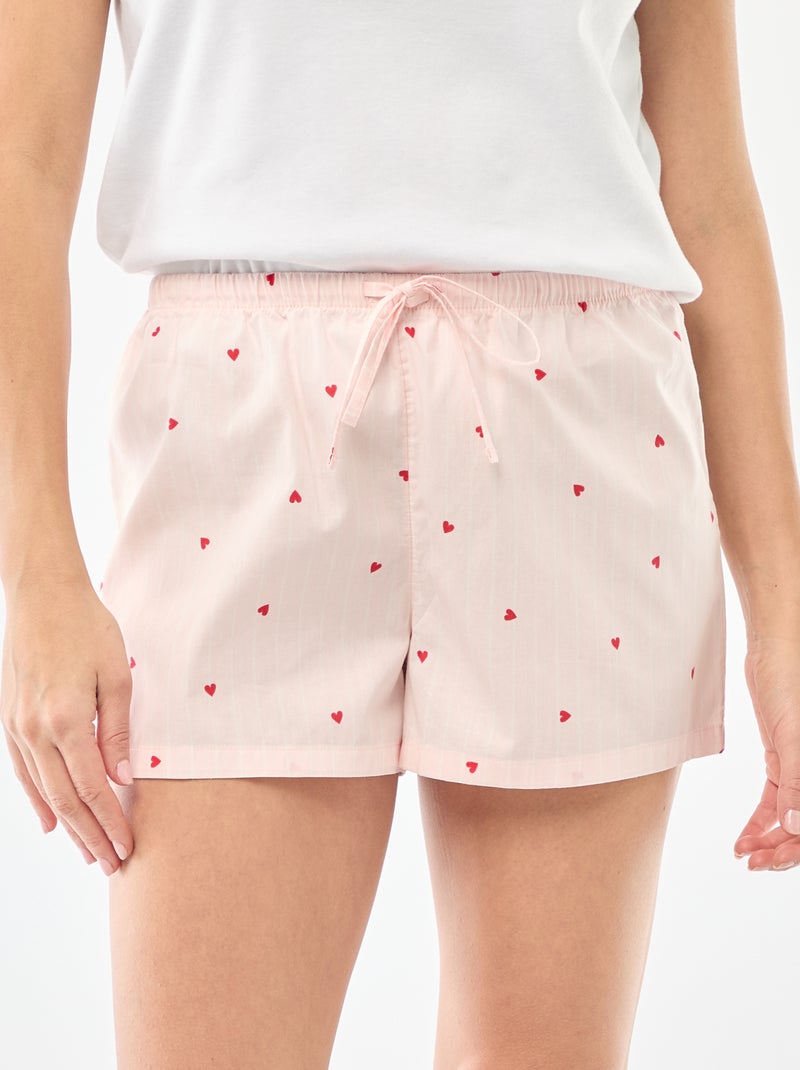 Short de pyjama en popeline Rose - Kiabi