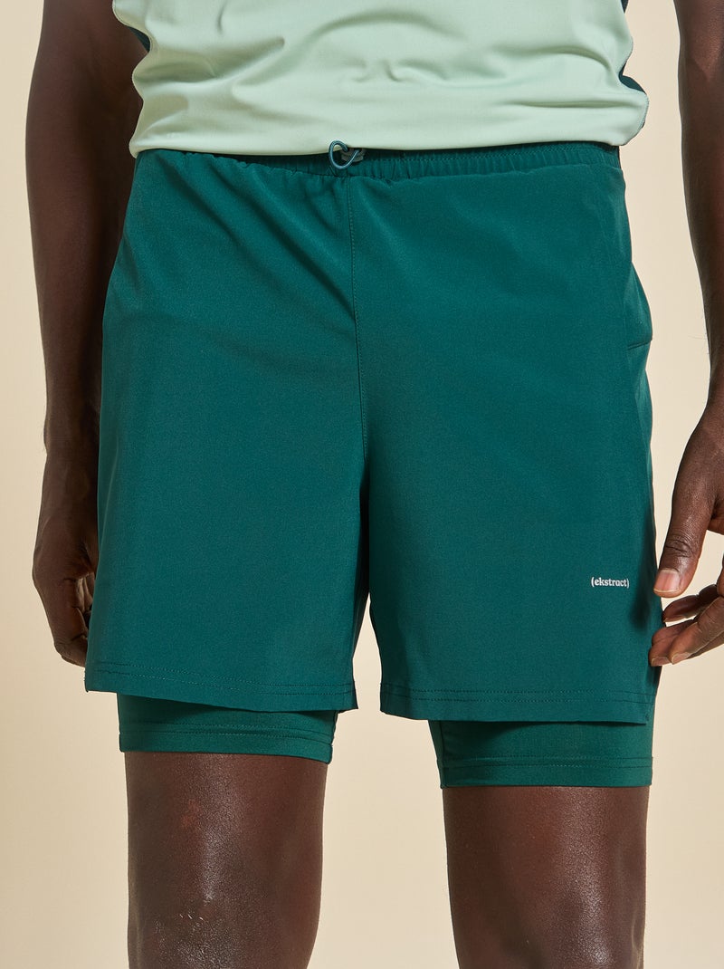 Short de sport 2 en 1 - (ekstract) Vert - Kiabi