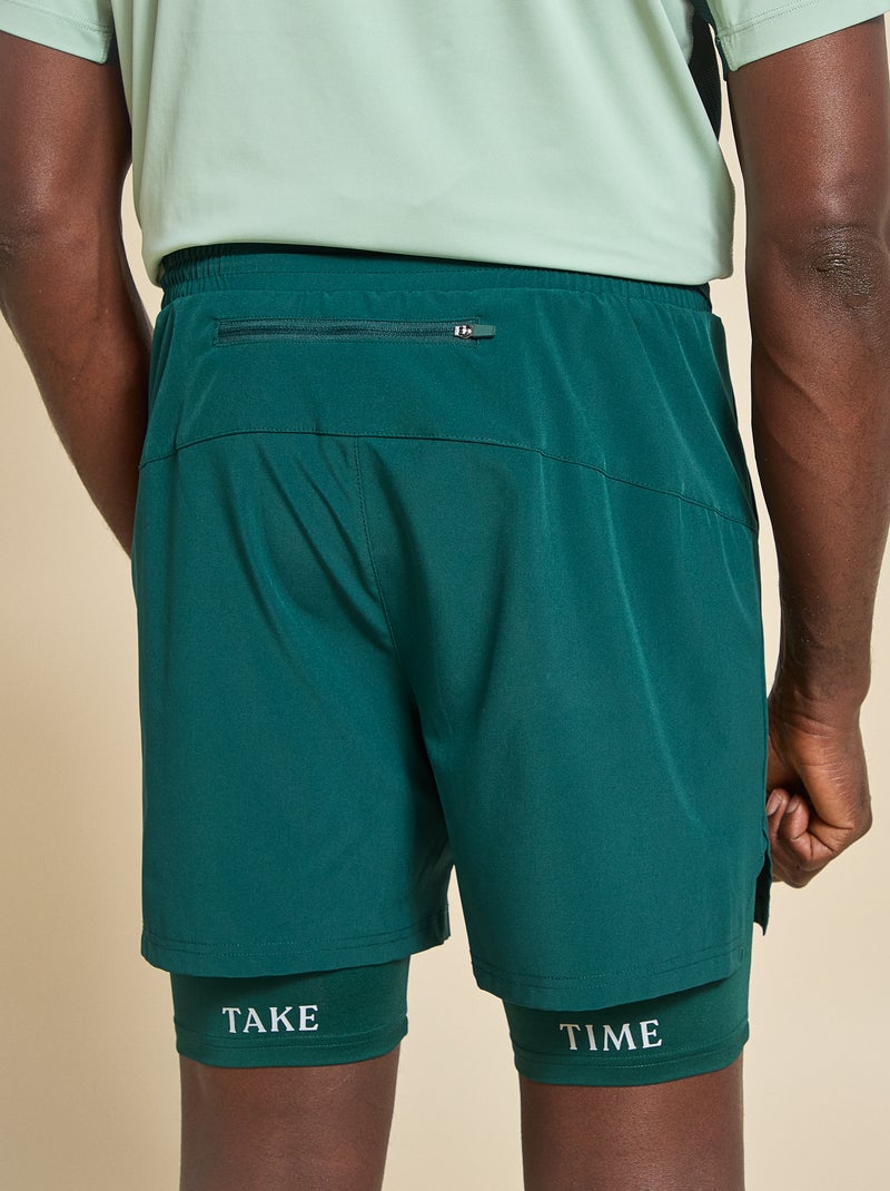 Short de sport 2 en 1 - (ekstract) Vert - Kiabi