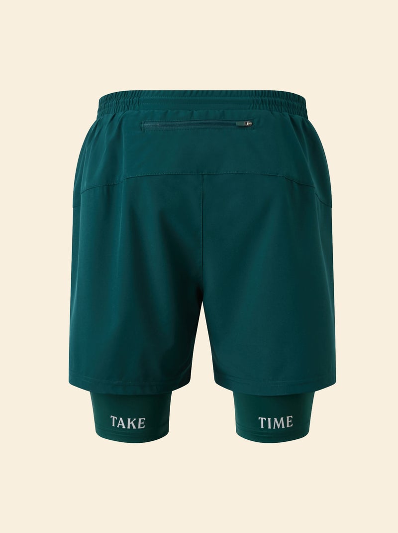 Short de sport 2 en 1 - (ekstract) Vert - Kiabi