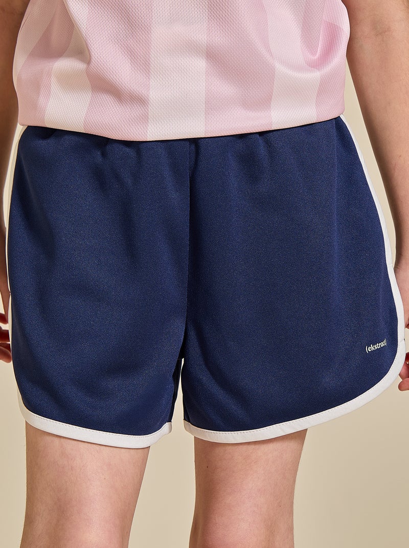 Short de sport avec bandes contrastées - (ekstract) Bleu - Kiabi
