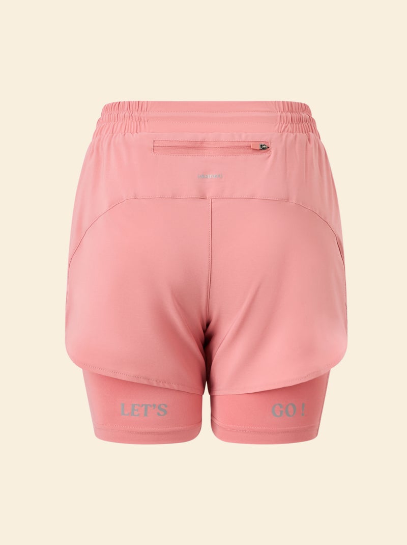 Short de sport modèle 2 en 1 - (ekstract) Rose - Kiabi