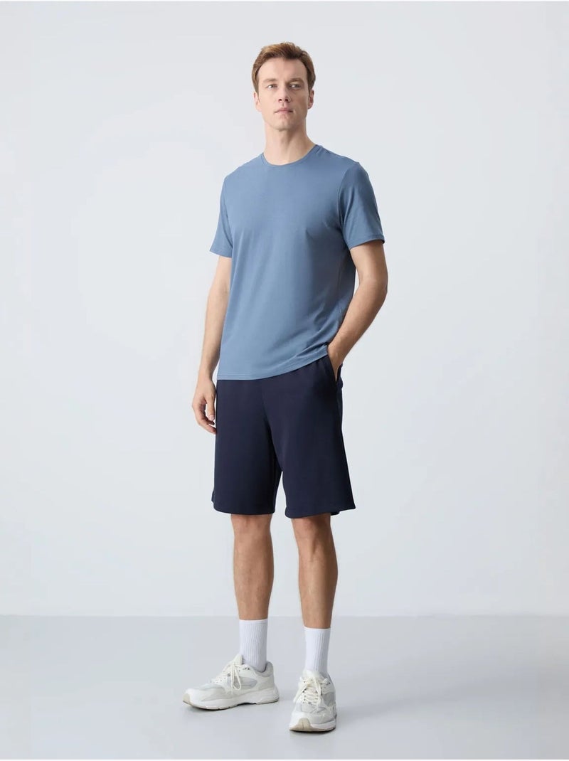 Short de survêtement homme en mélange de coton tommy Bleu marine - Kiabi