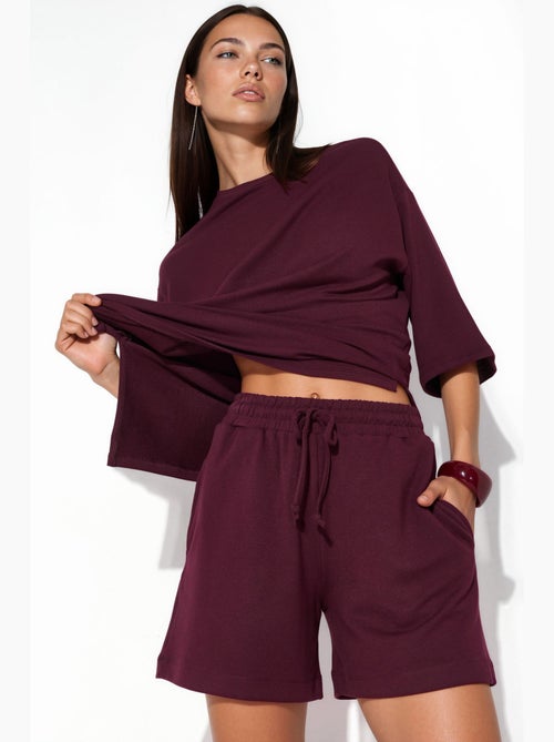 Short de survêtement taille mi-haute à cordon busem - Kiabi Short de survêtement taille mi-haute à cordon busem - Kiabi
