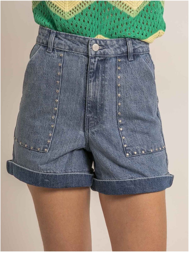Short denim clous ximoli Bleu - Kiabi