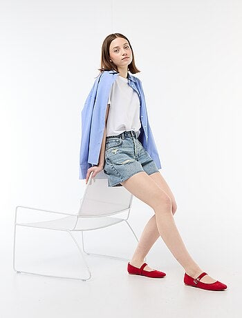 Short denim effet destroy