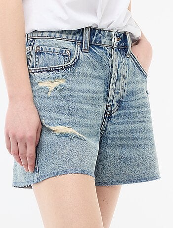 Short denim effet destroy