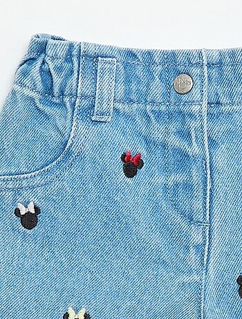 Short 'Disney' en denim brodé