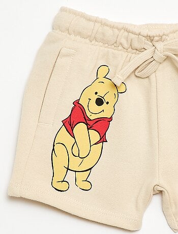 Short 'Disney' van ongeborstelde sweatstof