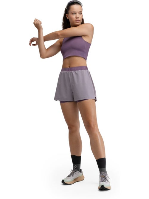 Short double couche trail running femme randonnée femme araroa lilac - Kiabi
