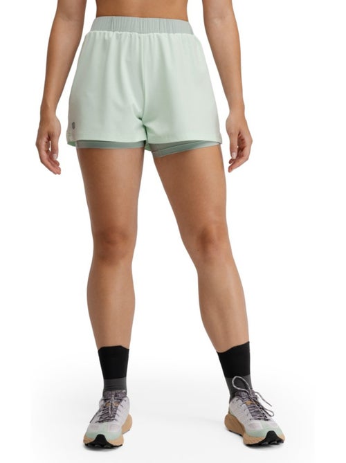 Short double couche trail running femme randonnée femme araroa mint - Kiabi