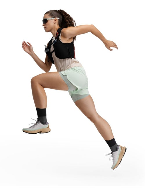 Short double couche trail running femme randonnée femme araroa mint - Kiabi