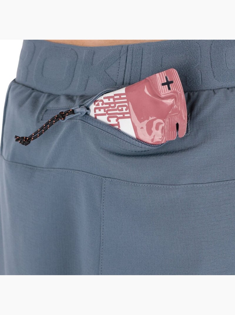 Short double couche trail running homme randonnée homme overland Bleu - Kiabi
