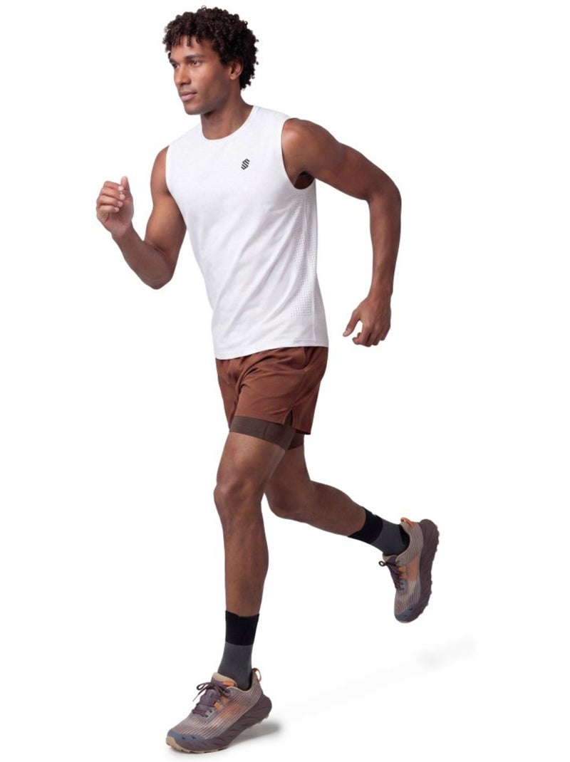 Short double couche trail running homme randonnée homme overland Marron - Kiabi