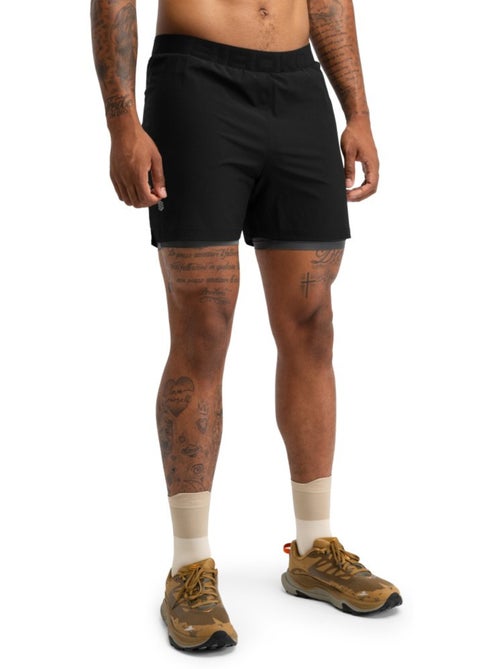 Short double couche trail running homme randonnée homme overland - Kiabi