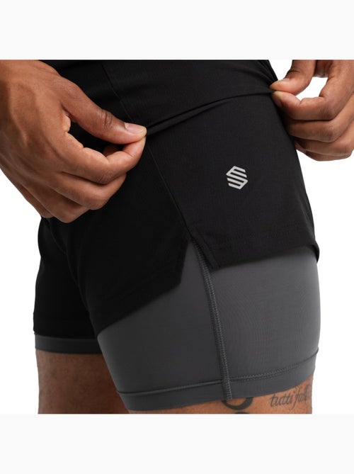 Short double couche trail running homme randonnée homme overland - Kiabi