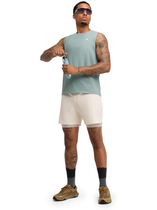 Short double couche trail running homme randonnée homme overland stone - Kiabi