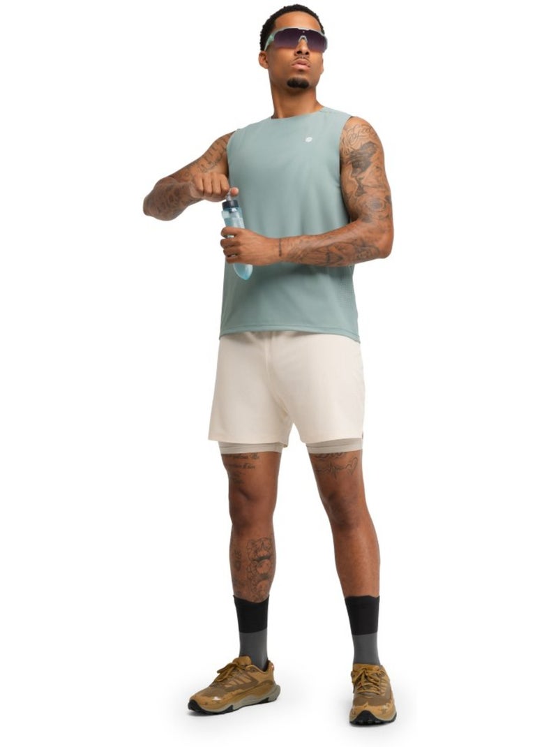 Short double couche trail running homme randonnée homme overland stone Beige - Kiabi