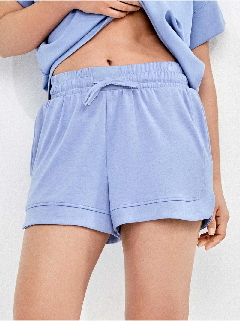 Short double doux cordon avant Bleu - Kiabi