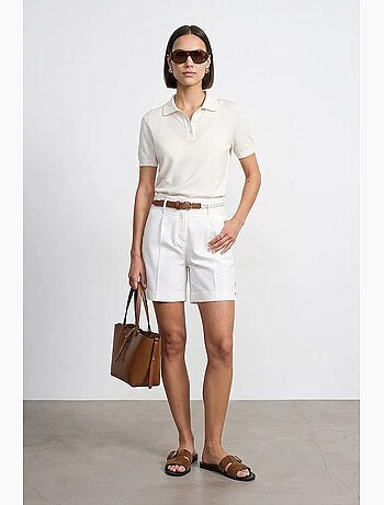 Short droit à taille haute avec ceinture dilvin