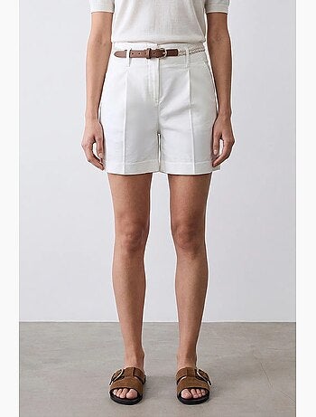 Short droit à taille haute avec ceinture dilvin