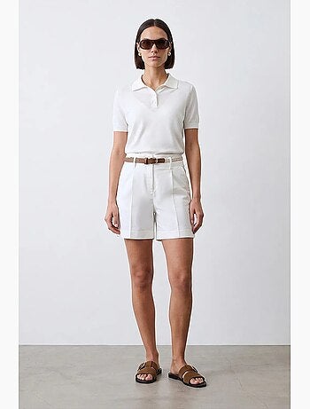 Short droit à taille haute avec ceinture dilvin