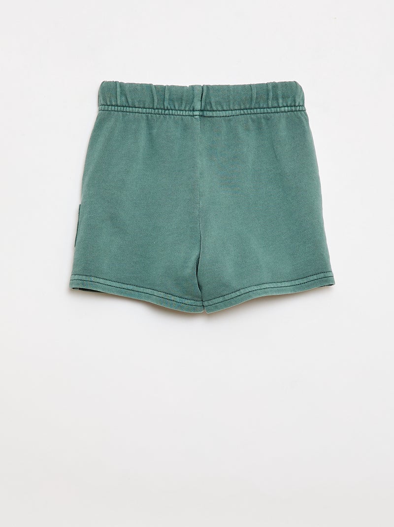 Short droit en french terry en coton uni Vert - Kiabi