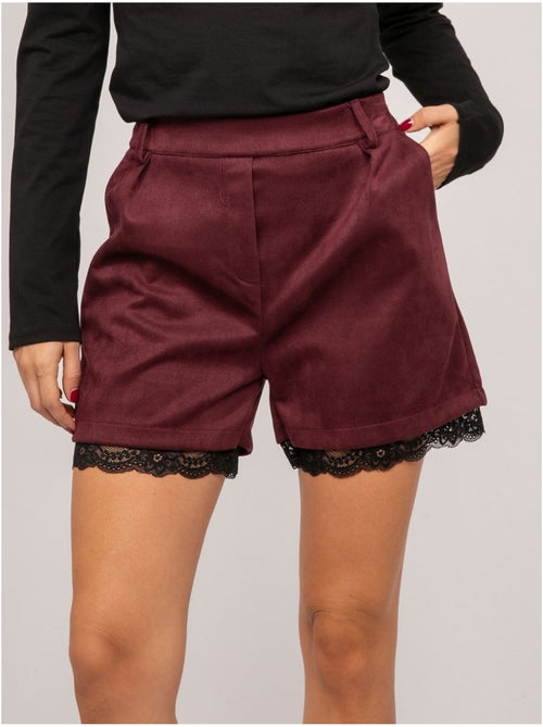 Short effet daim bordure dentelle xabara - Kiabi Short effet daim bordure dentelle xabara - Kiabi