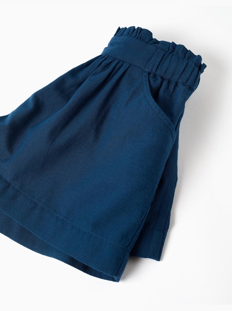 Short en coton avec taille élastique You&Me Bleu Bleu - Kiabi