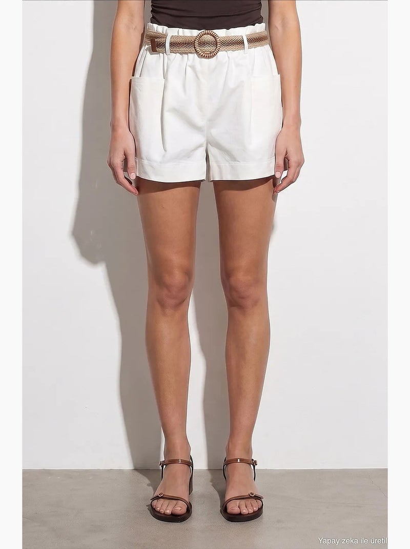 Short en coton et élasthanne dilvin Blanc - Kiabi