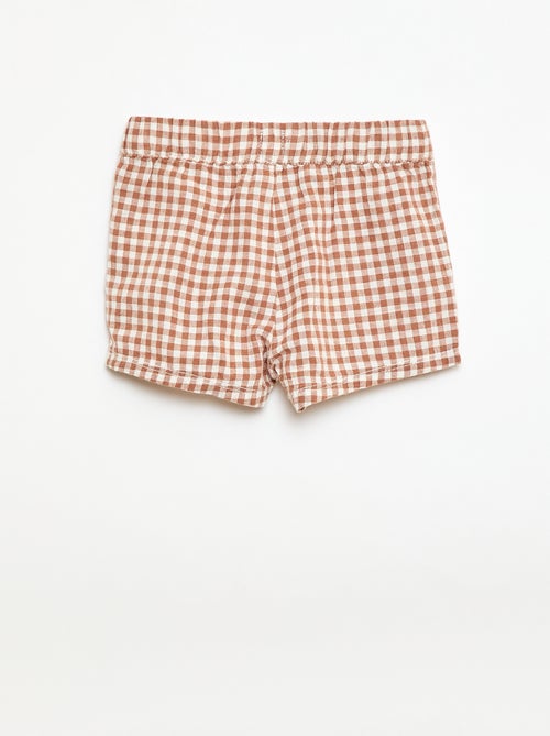 Short en coton et lin - Kiabi