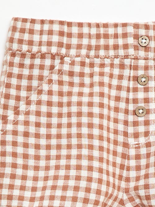 Short en coton et lin - Kiabi