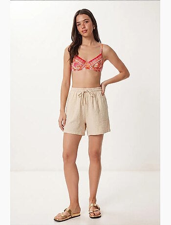 Short en coton taille haute et jambes larges istanbul