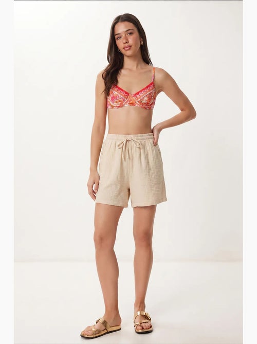 Short en coton taille haute et jambes larges istanbul - Kiabi Short en coton taille haute et jambes larges istanbul - Kiabi