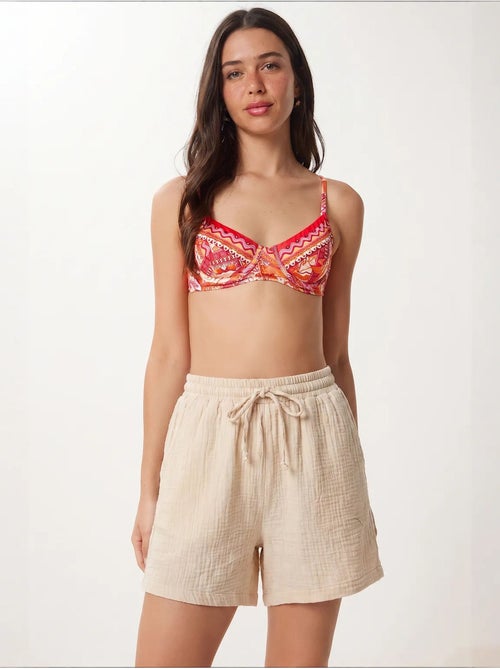Short en coton taille haute et jambes larges istanbul - Kiabi Short en coton taille haute et jambes larges istanbul - Kiabi