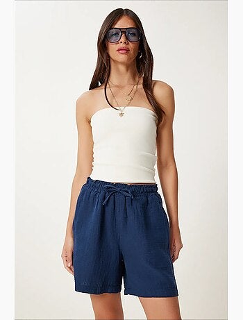 Short en coton taille haute et jambes larges istanbul