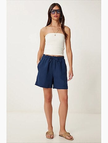 Short en coton taille haute et jambes larges istanbul