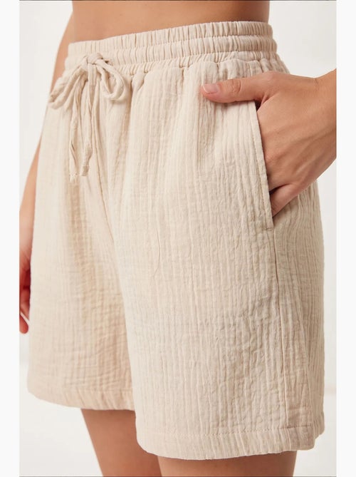 Short en coton taille haute et jambes larges istanbul - Kiabi Short en coton taille haute et jambes larges istanbul - Kiabi
