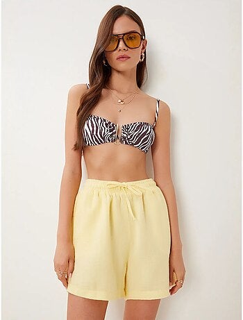 Short en coton taille haute et jambes larges istanbul