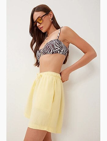 Short en coton taille haute et jambes larges istanbul