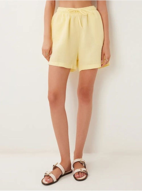 Short en coton taille haute et jambes larges istanbul - Kiabi Short en coton taille haute et jambes larges istanbul - Kiabi