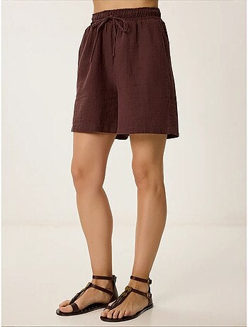 Short en coton taille haute et jambes larges istanbul