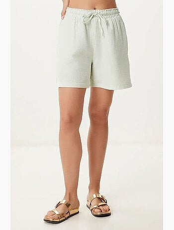 Short en coton taille haute et jambes larges istanbul