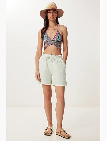 Short en coton taille haute et jambes larges istanbul