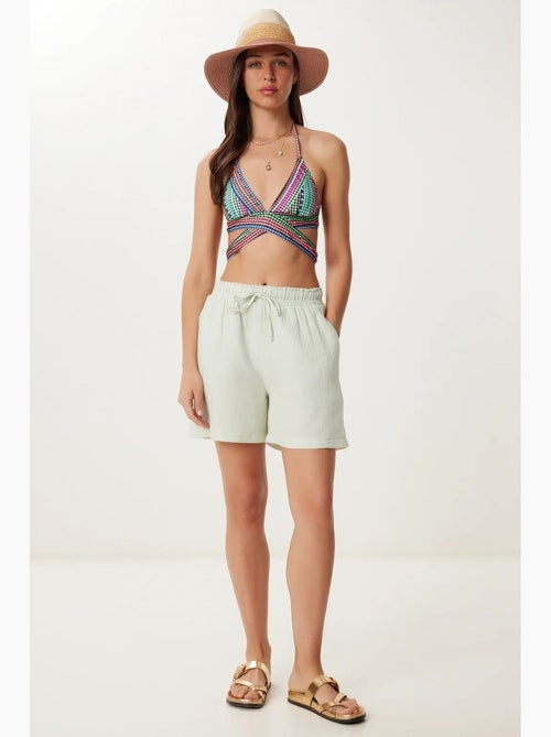 Short en coton taille haute et jambes larges istanbul - Kiabi Short en coton taille haute et jambes larges istanbul - Kiabi