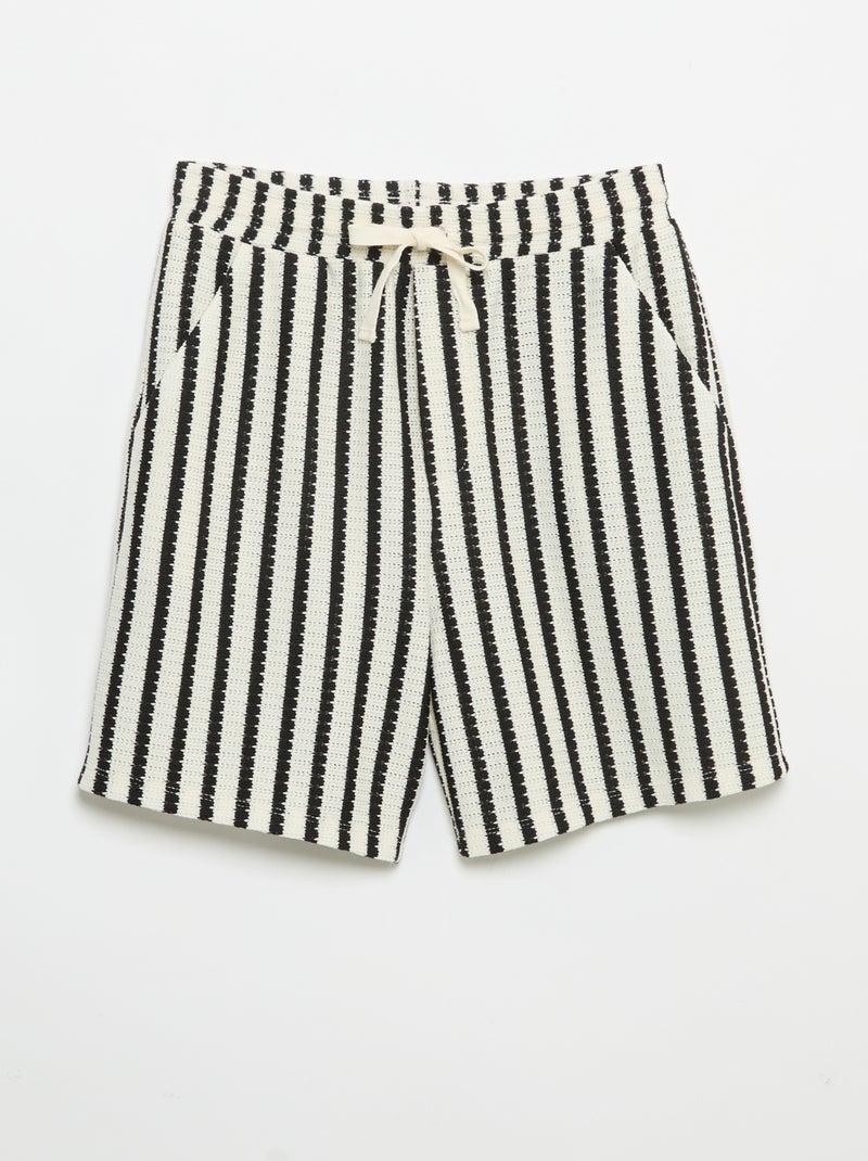 Short en crochet à rayures Blanc - Kiabi